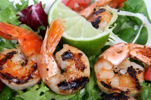 salade de crevettes grillées