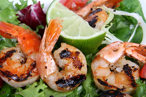 salade de crevettes grillées